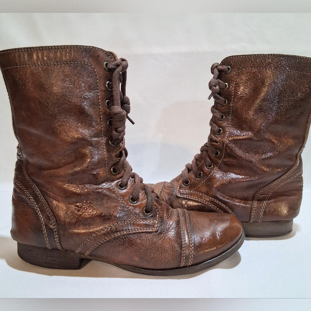 Vtg Steve Madden Lace Up Troopa Boots - Great Condition! 8.5M - Picture 7 of 10